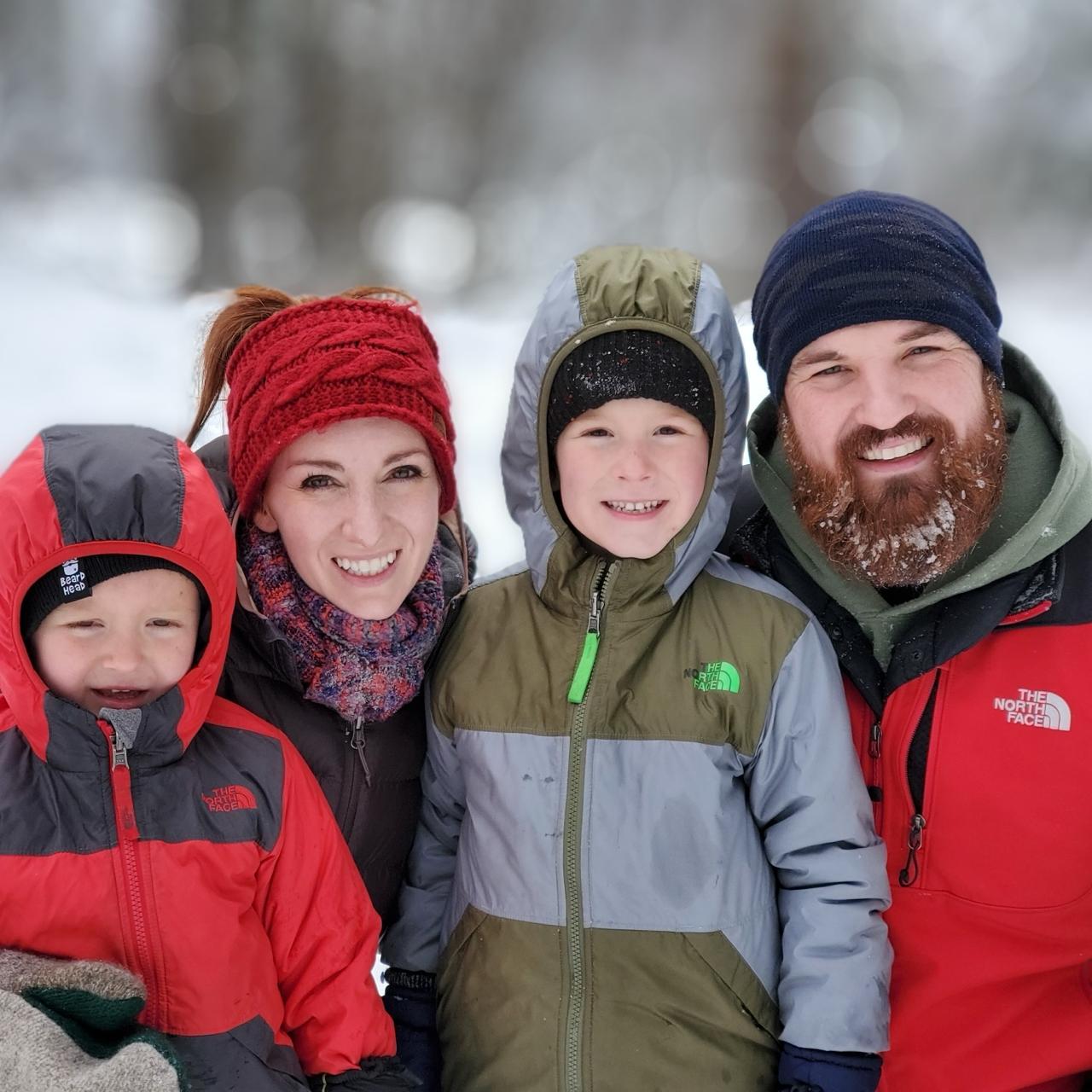 Thibault family in the snow